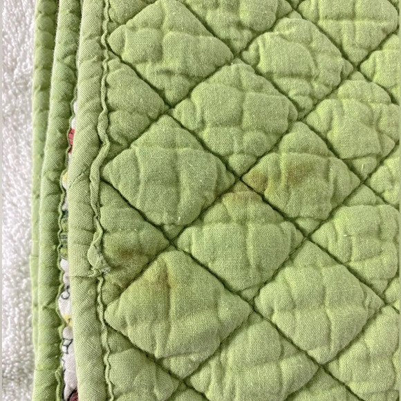 Vintage Quilted Apple Print Green Cream Red Placemats x5 - Picture 4 of 15